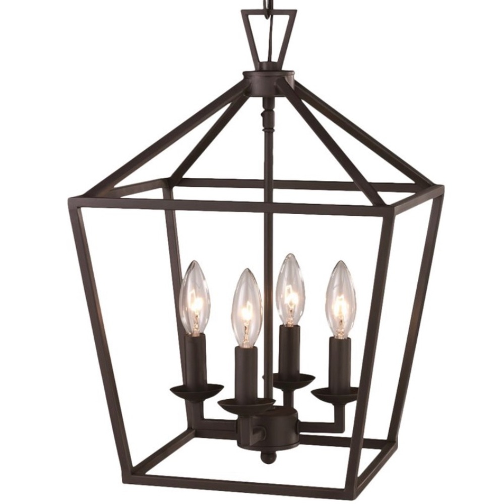 4-light Lantern Pendant - Oil Rubbed Bronze